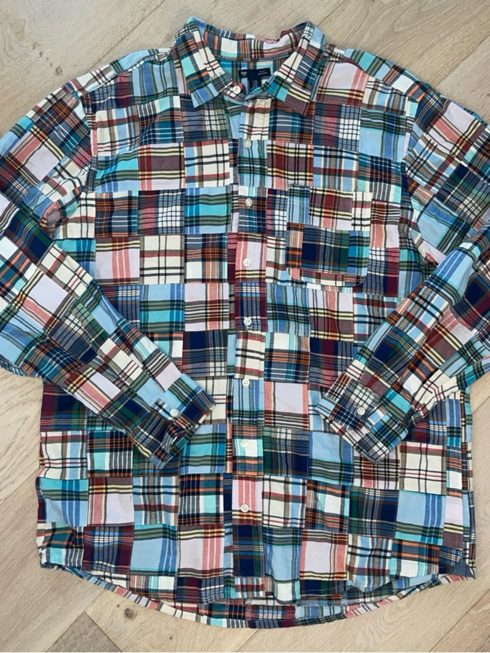 GAP Multi-Color Plaid Button-Down Shirt